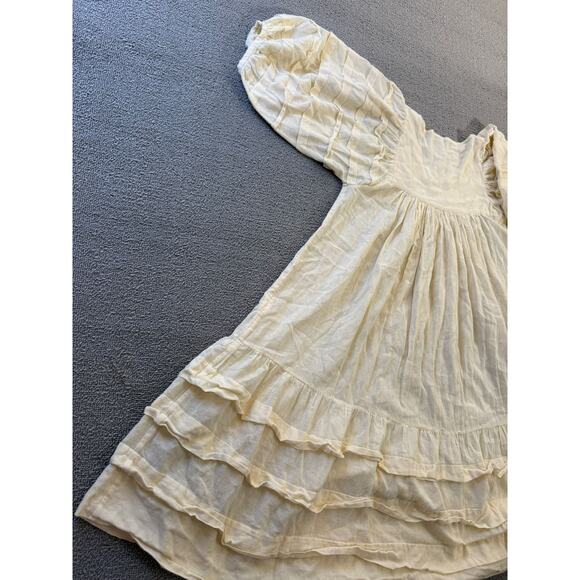 Etoile Isabel Marant Women's Size 1Cream Cotton Blend Ruffle Puff Sleeve Top - Picture 15 of 15